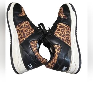 True Religipn Trendy Black and Leopard Print Women's Sneakers Size 8.5